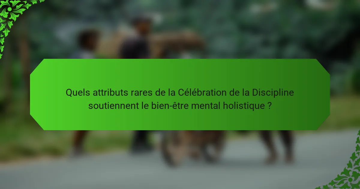 Quels attributs rares de la Célébration de la Discipline soutiennent le bien-être mental holistique ?